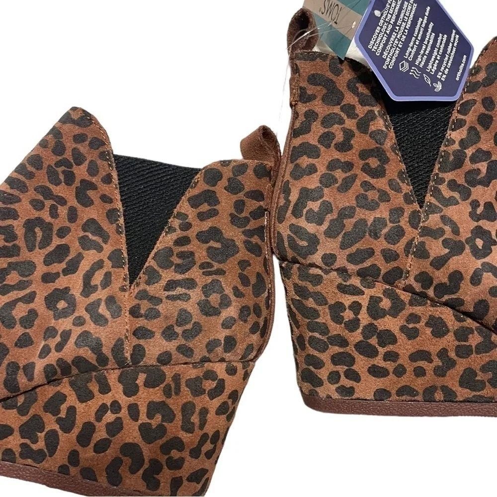 Toms Kelsey Cheetah Print Suede Pull On Chelsea Boots 9 Animal‎